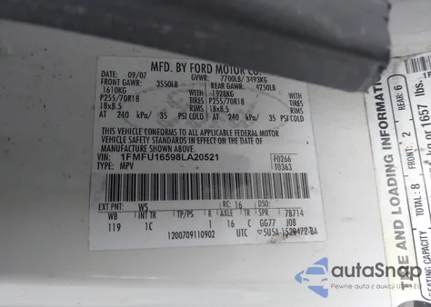 2008 Ford Expedition Xlt from USA, damaged, VIN 1FMFU16598LA20521